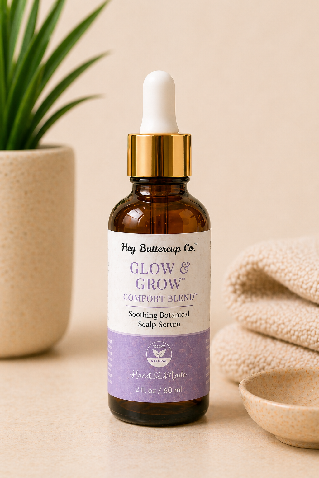 Glow & Grow Comfort Blend™ | Soothing Botanical Scalp Serum for Sensitive Scalp + Hair Repair