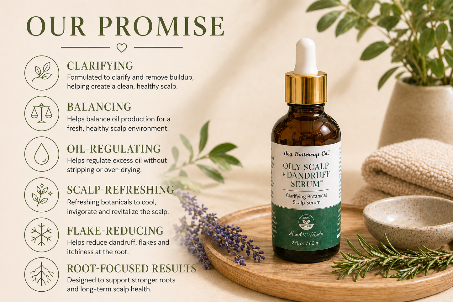 Glow & Grow Oily Scalp + Dandruff Serum | Clarifying Botanical Scalp Treatment for Itchy, Flaky, Oily Scalp
