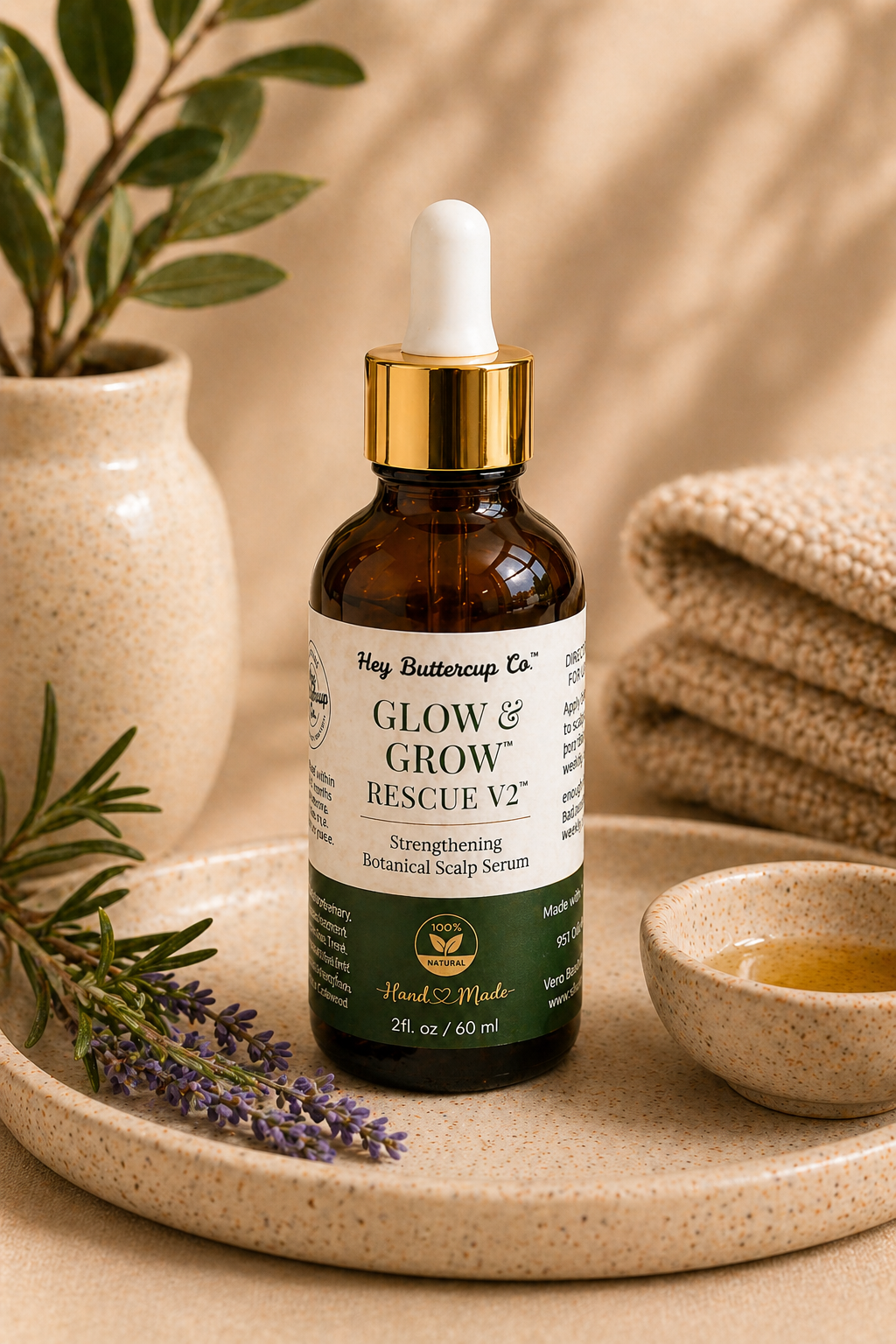 Glow & Grow Rescue V2 | Strengthening Botanical Scalp Serum | Hair Growth + Breakage Repair for Thinning Hair